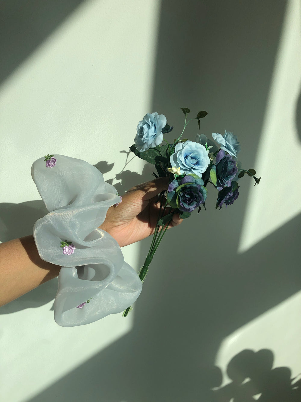 Organza Scrunchie Blue & Lavender Scrunchie
