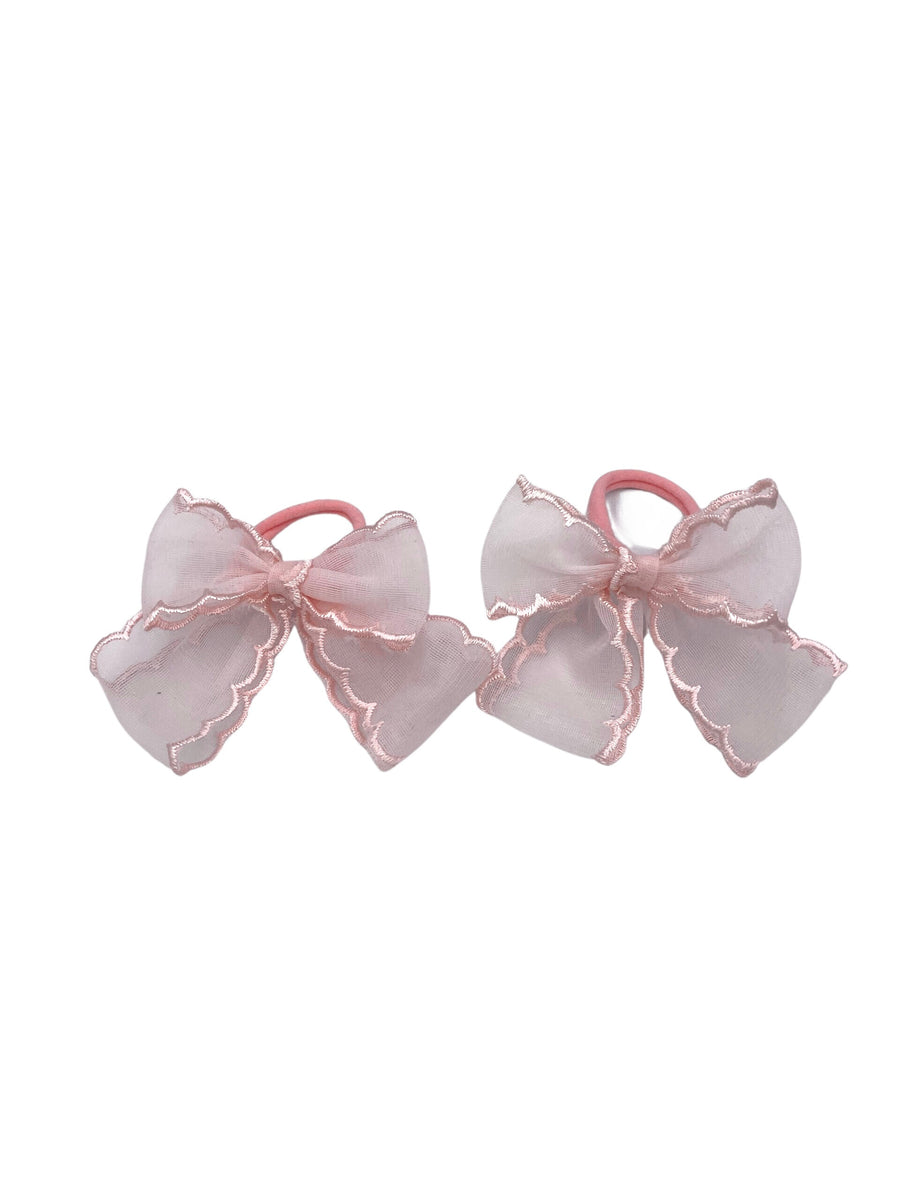 Pink mini lace hair bow ties pink NEW ! 🎀🎀