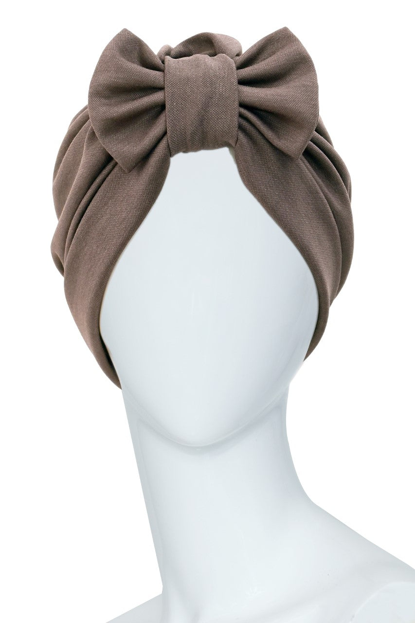 GARE DE LYON Brown Turban with bow